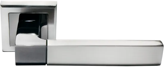 Комплект дверных ручек MH-28 SN/BN-S с заверткой WC-S SN/BN+магнитный замок M1895 SN, цвет матовый никель/хром фото купить в Актобе