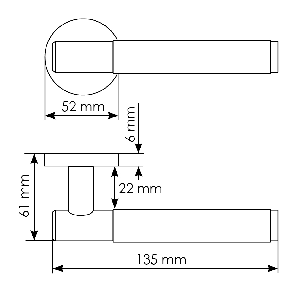 Комплект дверных ручек MH-57-R6T BL с заверткой MH-WC-R6T BL, цвет черный фото morelli Актобе (Актюбинск)