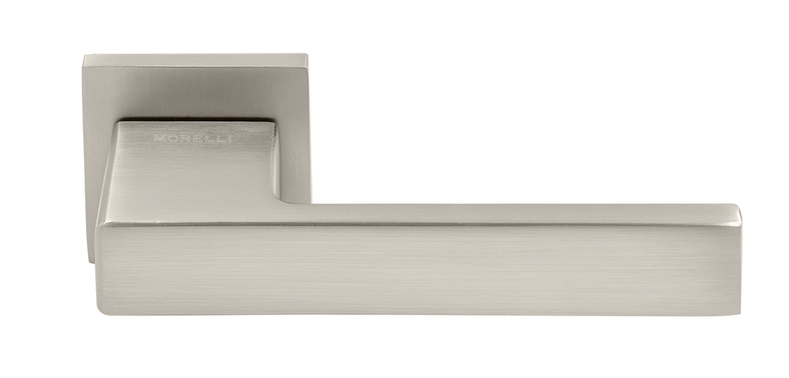 Ручка дверная LOT MH-56-S6 MSN раздельная на квадратной розетке, цвет матовый сатинированный никель, ЦАМ фото купить Актобе (Актюбинск)