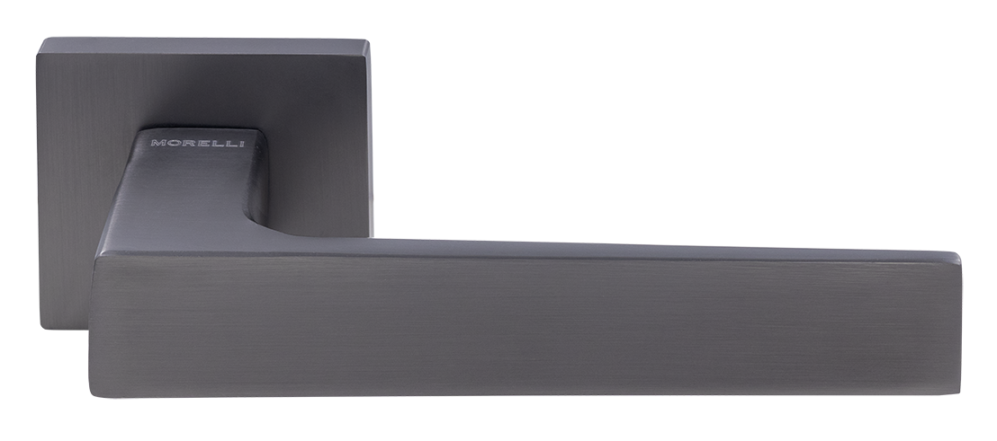 Ручка дверная MIRA  MH-54-S6 GR раздельная на квадратной розетке, цвет графит, ЦАМ фото купить Актобе (Актюбинск)