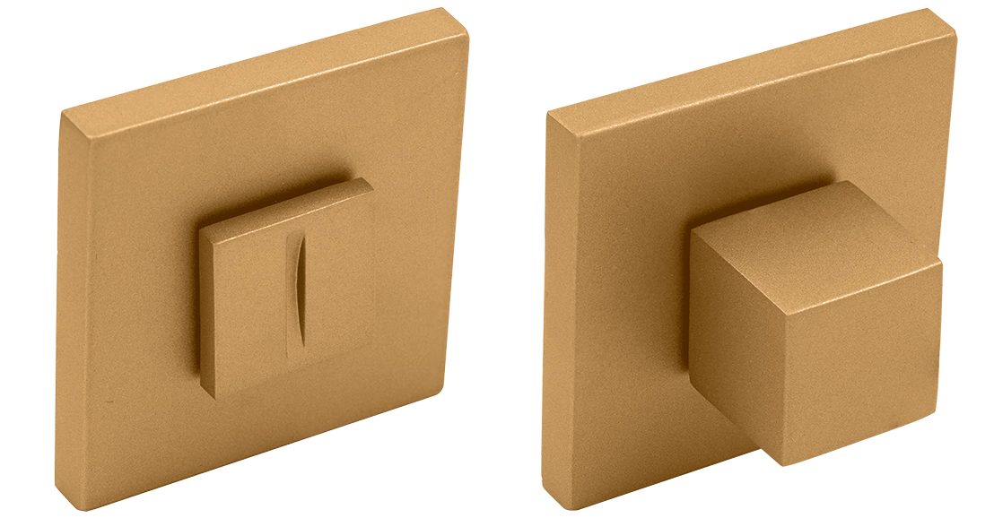 Завертка сантехническая MH-WC-S6 FTG на квадратной розетке цвет матовое итальянское золото, ЦАМ фото купить Актобе (Актюбинск)