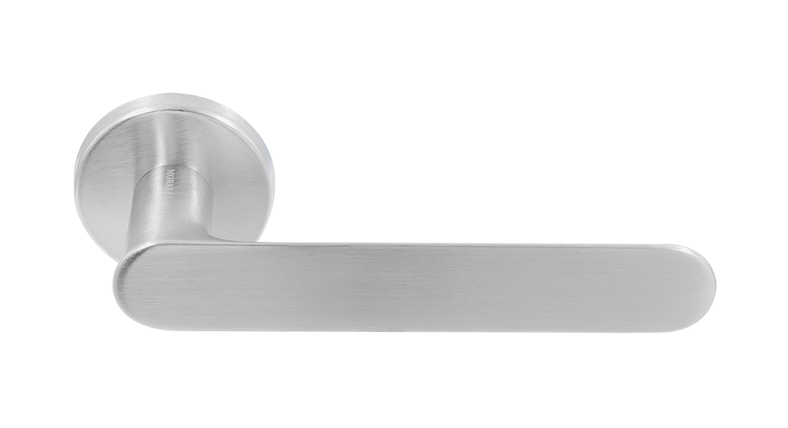 Ручка дверная LE BOAT R5 CSA раздельная на круглой розетке, цвет матовое матовый хром, латунь фото купить Актобе (Актюбинск)