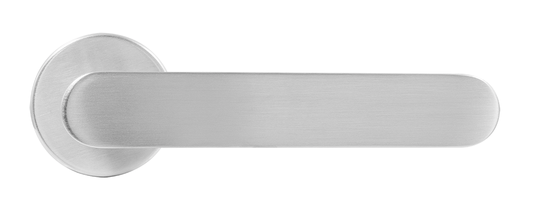 Ручка дверная LE BOAT R5 CSA раздельная на круглой розетке, цвет матовое матовый хром, латунь фото купить в Актобе