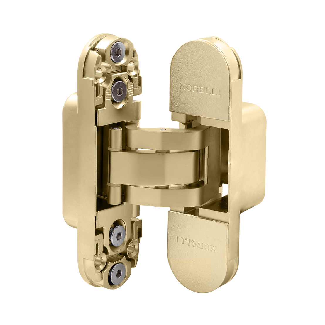 Петля скрытая HH-24 MSG врезная с 3D-регулировкой вес полотна до 40 кг, цвет матовое сатинированное золото фото купить в Актобе