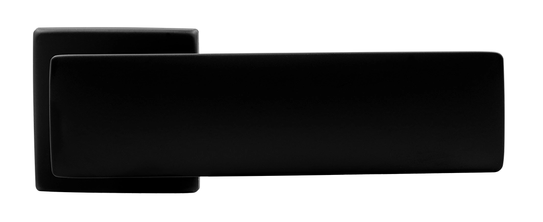 Ручка дверная SPACE S5 NERO-ST на квадратной розетке, цвет черный soft-touch, ЦАМ фото купить в Актобе