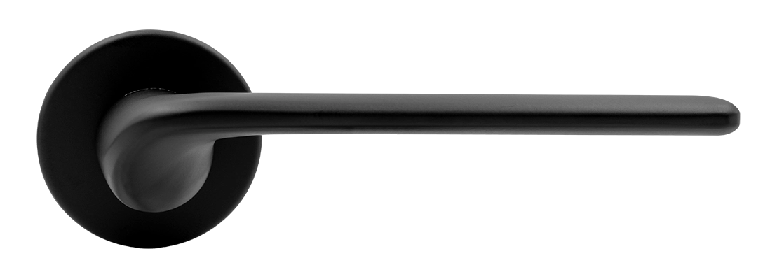Ручка дверная TOMORROW R5 NERO-ST на круглой розетке, цвет черный soft-touch, ЦАМ фото купить в Актобе
