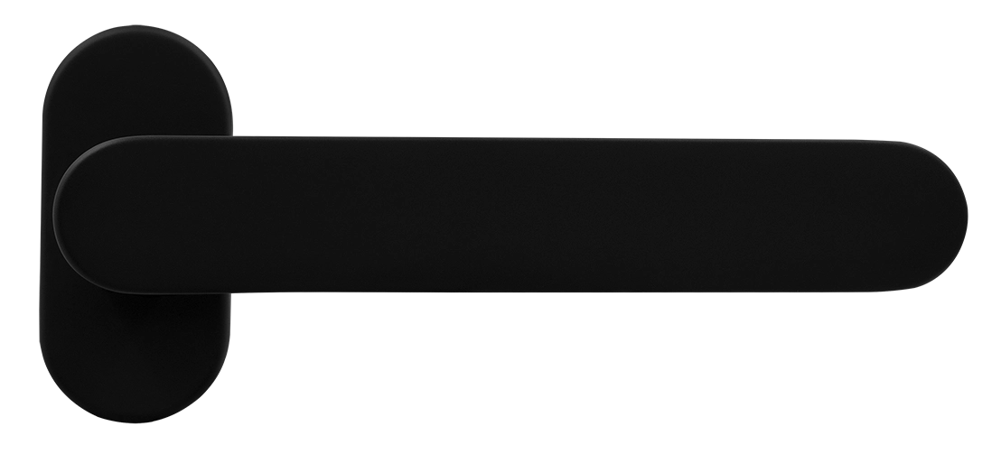 Ручка оконная LE BOAT W1 NERO-ST на прямоугольной розетке, цвет черный soft-touch, латунь фото купить Актобе