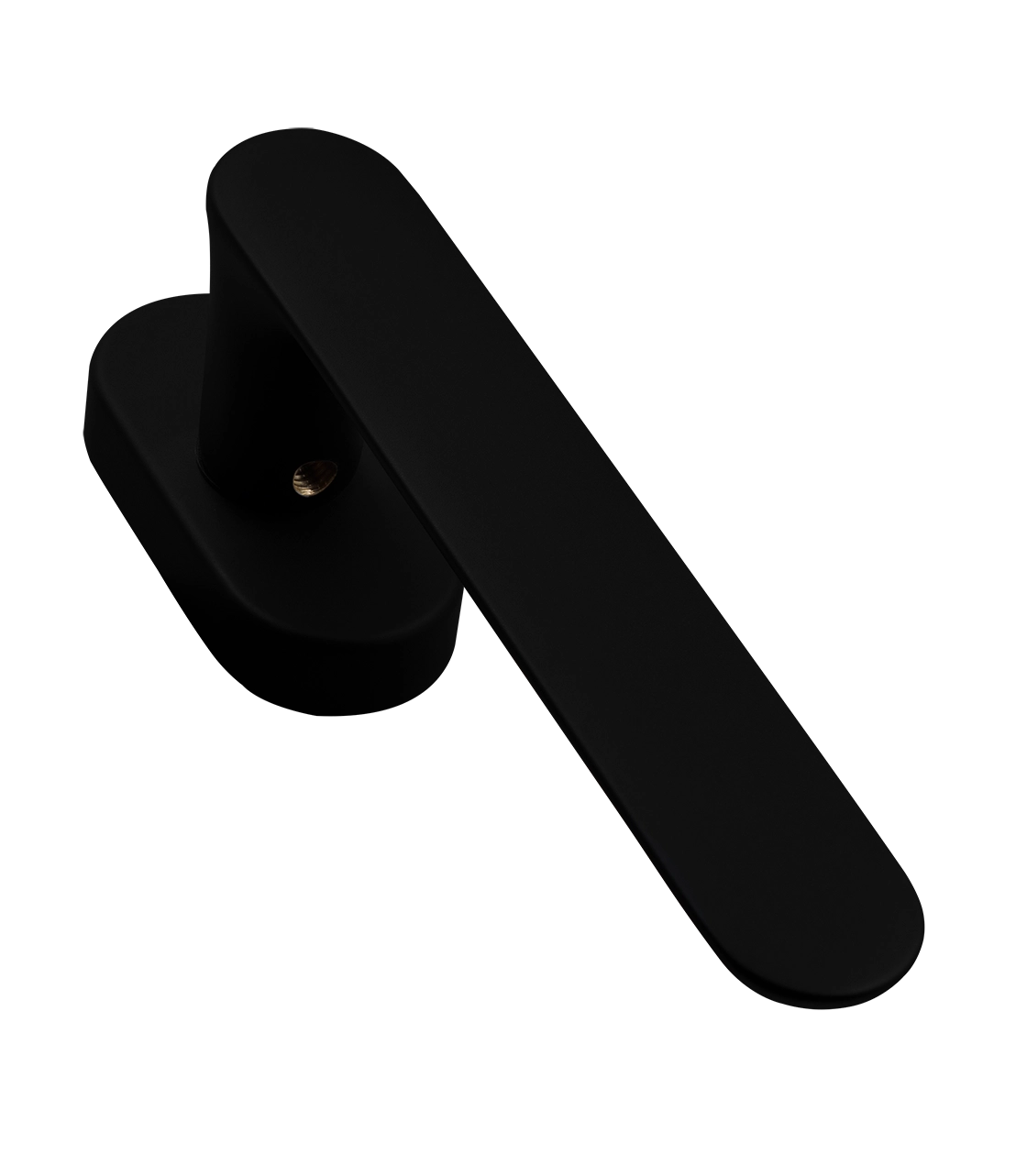 Ручка оконная LE BOAT W1 NERO-ST на прямоугольной розетке, цвет черный soft-touch, латунь фото фурнитура Актобе