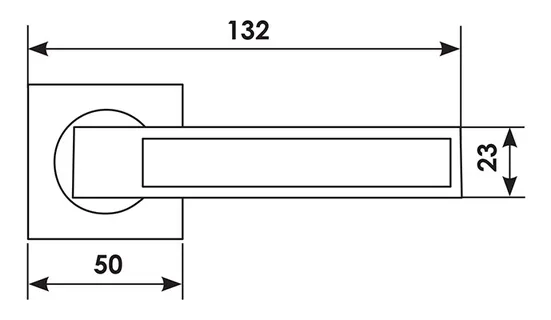 Ручка дверная DOLCE VITA S1 CRO раздельная на квадратной розетке, цвет хром, латунь фото фурнитура Актобе (Актюбинск)