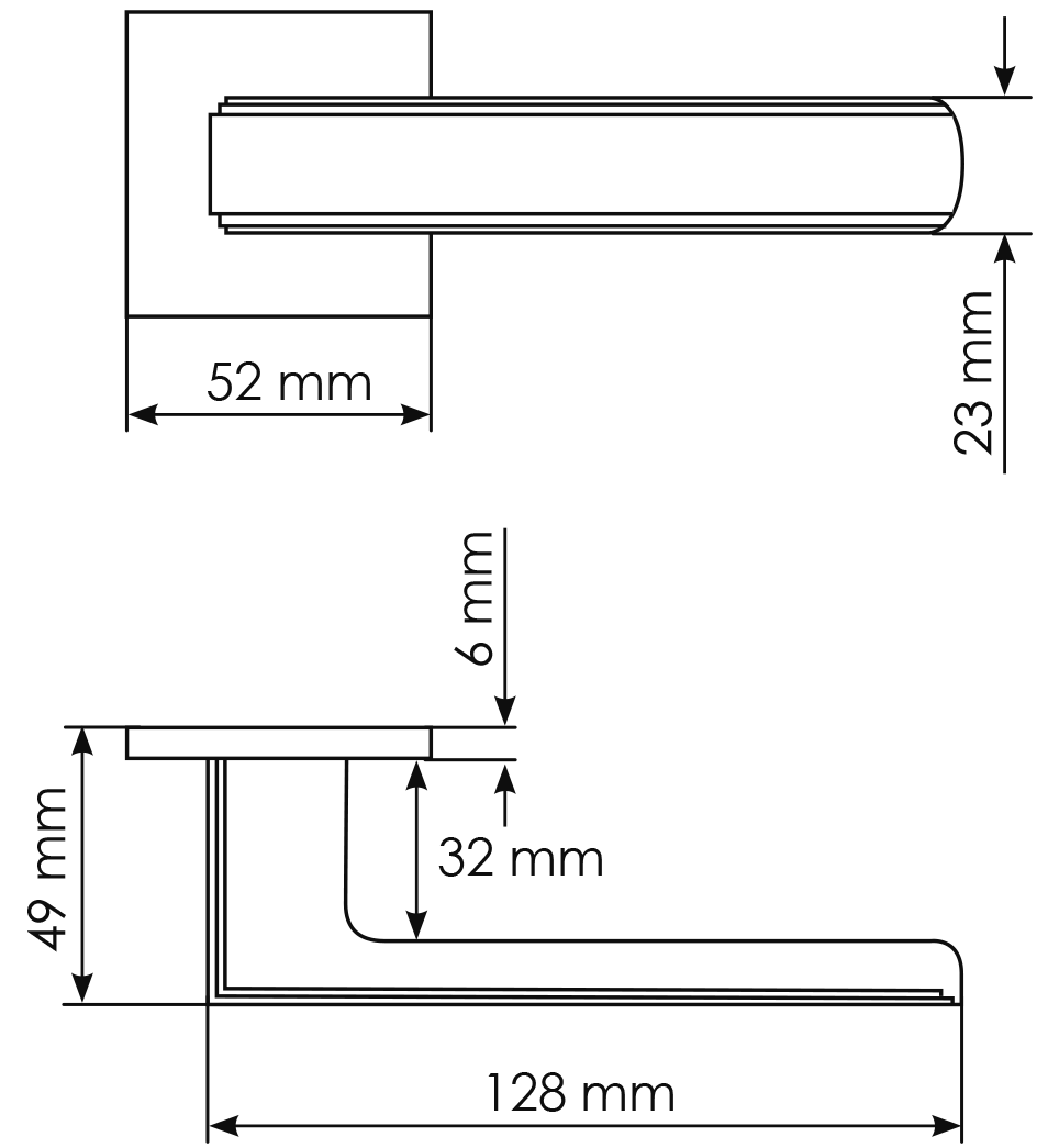 Ручка дверная MH-64-S6 FTG STEPS на квадратной розетке, цвет матовое итальянское золото, ЦАМ фото фурнитура Актобе (Актюбинск)