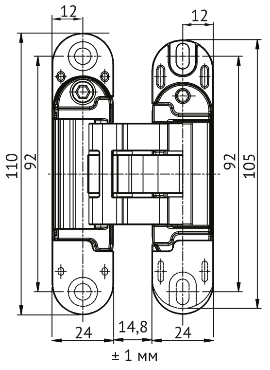 Петля скрытая HH-28 B врезная с 3D-регулировкой вес полотна до 40 кг, цвет черный фото купить в Актобе