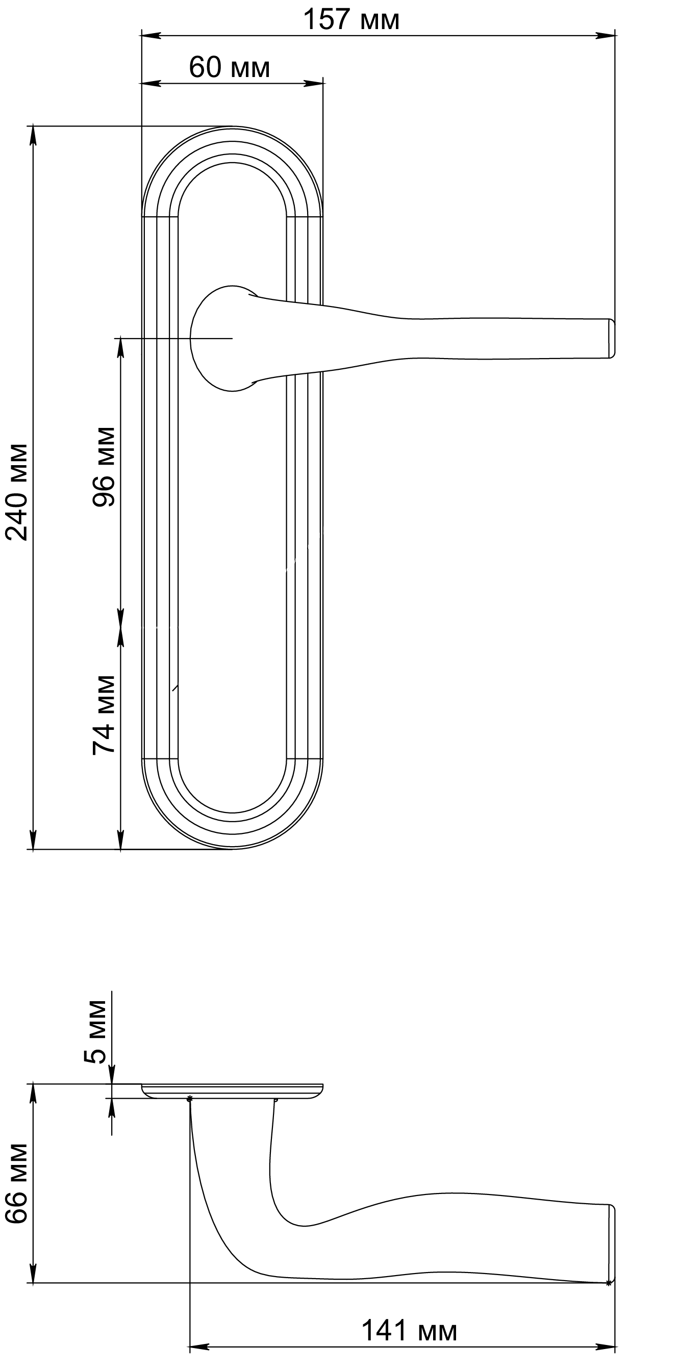 Ручка дверная LVB PLR SMI на планке, цвет Весенняя дымка/Spring Mist фото фурнитура Актобе (Актюбинск)