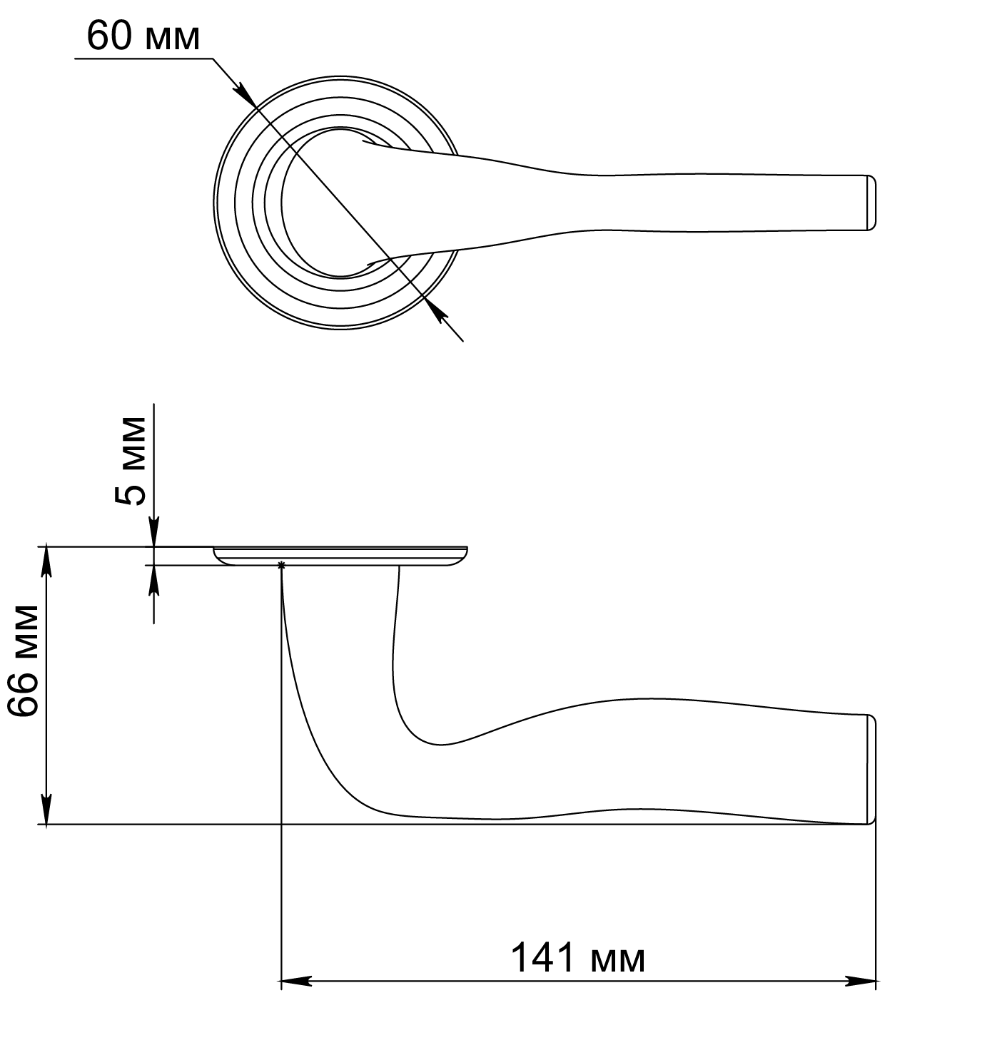 Ручка дверная LVB R7 SMI на круглой розетке, цвет Весенняя дымка/Spring Mist фото фурнитура Актобе (Актюбинск)