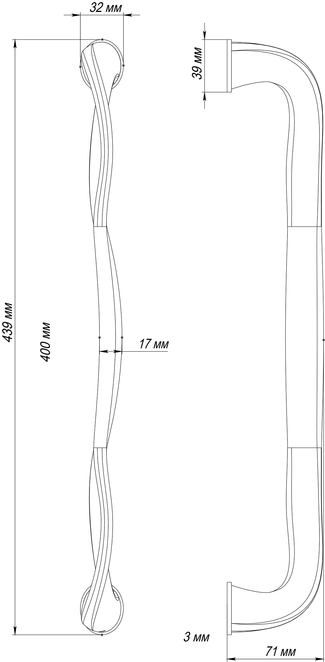 Ручка-скоба SKYSCRAPER PH SST, цвет Летняя гроза/Summer Storm фото купить в Актобе