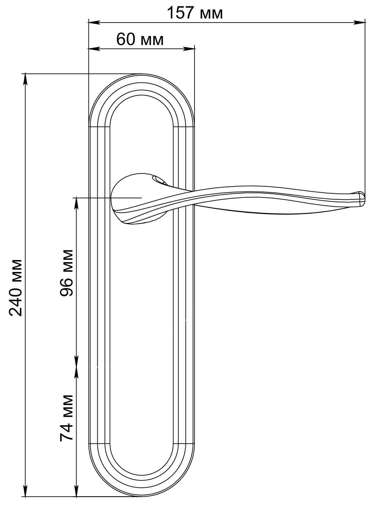 Ручка дверная SKYSCRAPER PLR SSW на планке, цвет Стокгольмский снегопад/Stockholm Snowfall фото фурнитура Актобе (Актюбинск)