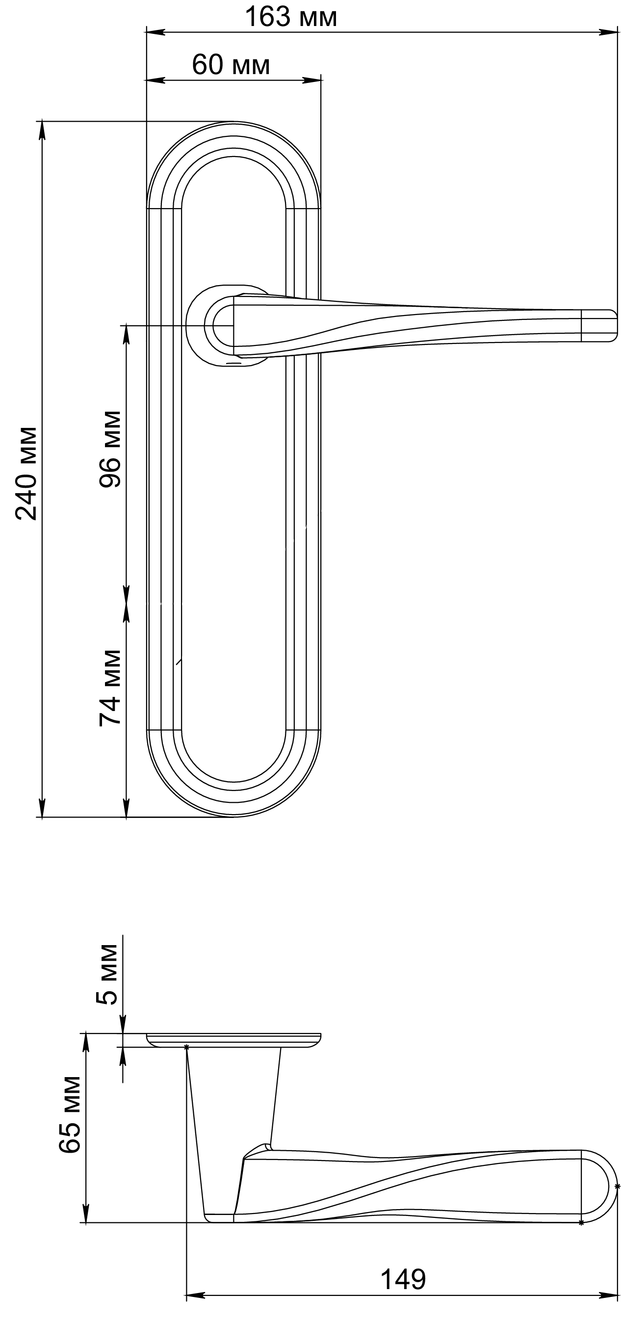 Ручка дверная THE OLYMPICS PLR SST на планке, цвет Летняя гроза/Summer Storm фото фурнитура Актобе (Актюбинск)