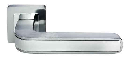Ручка дверная EON MH-46 SC/CP-S55 раздельная на квадратной розетке, цвет матовый хром/хром, ЦАМ Light фото купить Актобе (Актюбинск)