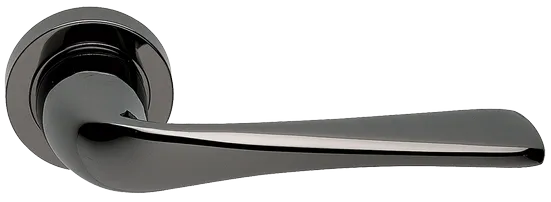 Ручка дверная LE MANS R2 NIN раздельная на круглой розетке, цвет черный никель, латунь фото купить Актобе (Актюбинск)