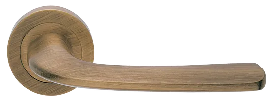 Ручка дверная SAND R2 OBR раздельная на круглой розетке, цвет кофе, латунь фото купить Актобе (Актюбинск)