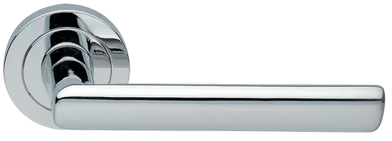 Ручка дверная STELLA R2 CRO раздельная на круглой розетке, цвет хром, латунь фото купить Актобе (Актюбинск)