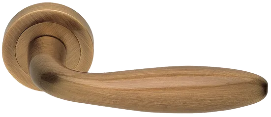 Ручка дверная AIR R2 OBR раздельная на круглой розетке, цвет кофе, латунь фото купить Актобе (Актюбинск)