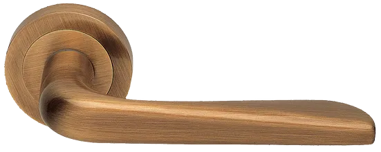 Ручка дверная PETRA R2 OBR раздельная на круглой розетке, цвет кофе, латунь фото купить Актобе (Актюбинск)