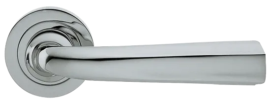 Ручка дверная DREAM R2 CRO раздельная на круглой розетке, цвет хром, латунь фото купить Актобе (Актюбинск)