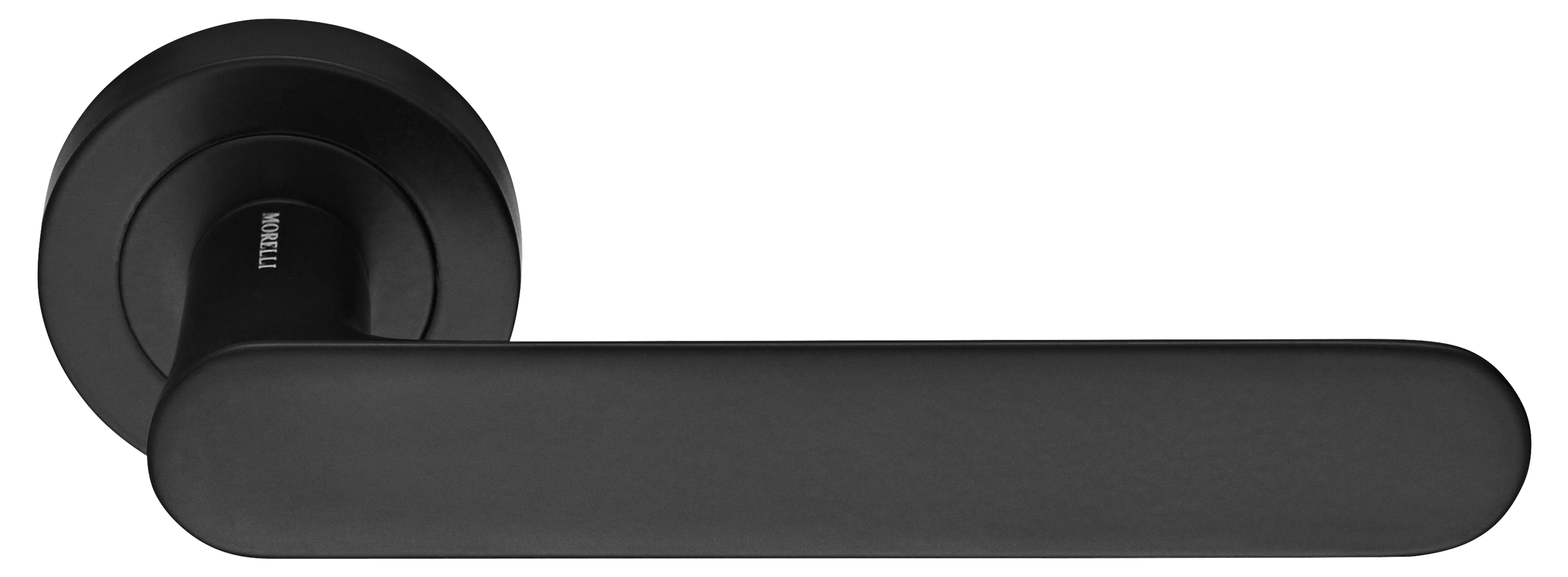 Ручка дверная LE BOAT R2 NERO раздельная на круглом основании, цвет черный, латунь фото купить Актобе (Актюбинск)