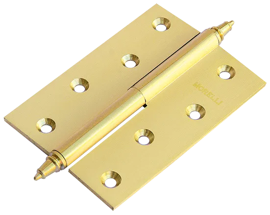 Петля разъемная латунная карточная MB 100X70X3 SG R C с коронкой правая, врезная цвет матовое золото фото купить Актобе (Актюбинск)