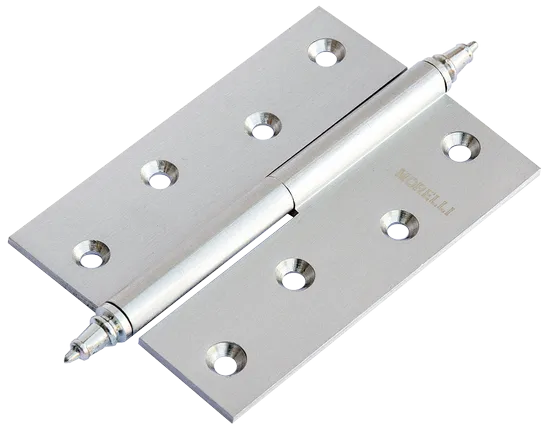 Петля разъемная латунная карточная  MB 100X70X3 SC R C с коронкой правая, врезная, цвет матовый хром фото купить Актобе (Актюбинск)