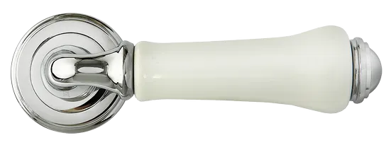 UMBERTO, ручка дверная MH-41-CLASSIC PC/W, цвет- хром/белый фото купить в Актобе