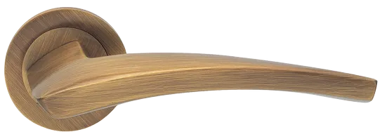Ручка дверная WIND R1 OBR раздельная на круглой розетке, цвет кофе, латунь фото купить Актобе (Актюбинск)
