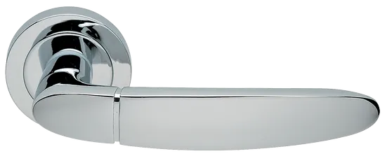 Ручка дверная SAIL R2 CRO раздельная на круглой основе, цвет хром, латунь фото купить Актобе (Актюбинск)