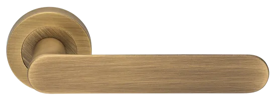 Ручка дверная LE BOAT R2 OBR раздельная на круглой основе, цвет кофе, латунь фото купить Актобе (Актюбинск)