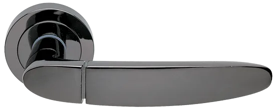 Ручка дверная SAIL R2 NIN раздельная на круглой розетке, цвет -  черный никель, Латунь фото купить Актобе (Актюбинск)