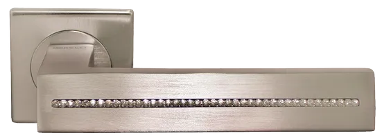 Ручка дверная DIADEMA S1 NIS раздельная на квадратной розетке, цвет - матовый никель, латунь фото купить Актобе (Актюбинск)