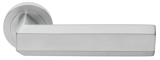 Ручка дверная HARMONY R2 CSA раздельная на круглой розетке, цвет матовый хром, латунь фото купить Актобе (Актюбинск)