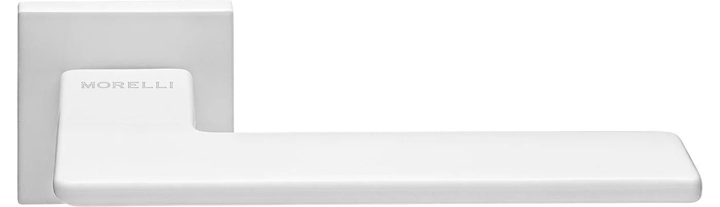 PLATEAU, ручка дверная на квадратной накладке MH-51-S6 W, цвет - белый фото купить Актобе (Актюбинск)