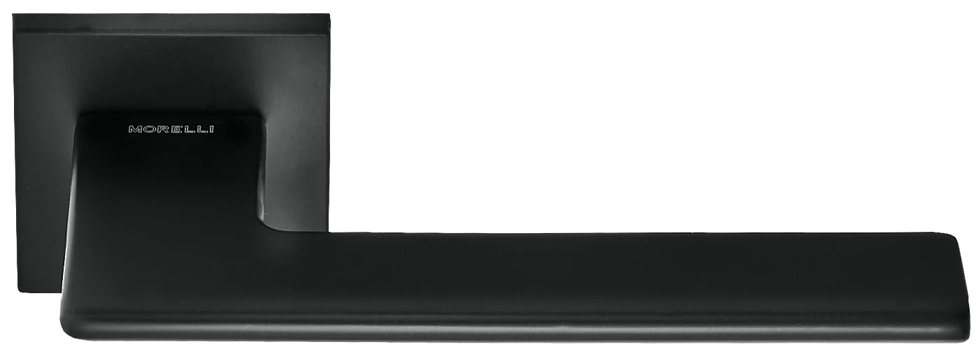 PLATEAU, ручка дверная на квадратной накладке MH-51-S6 BL, цвет - черный фото купить Актобе (Актюбинск)