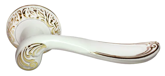GIUSEPPE, ручка дверная MH-22-CLP W/PG, цвет - белая эмаль/золото фото купить Актобе (Актюбинск)