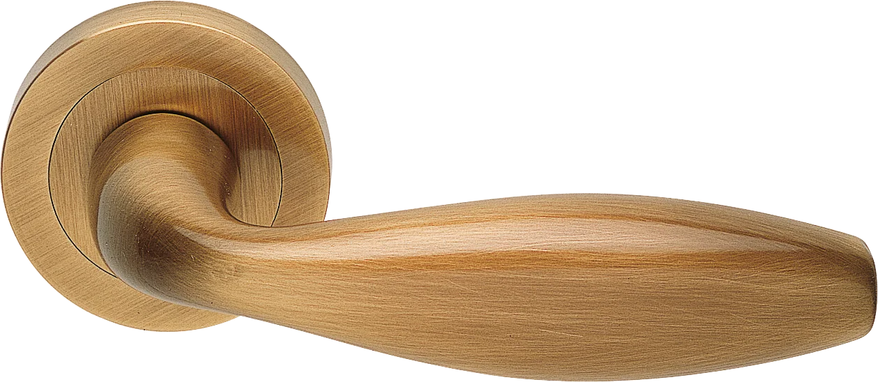 Ручка дверная SIENA R2 OBR раздельная на круглой розетке, цвет кофе, латунь фото купить Актобе (Актюбинск)