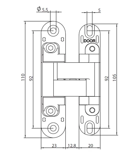 HH-19 SC, скрытая петля, цвет - мат.хром фото купить в Актобе