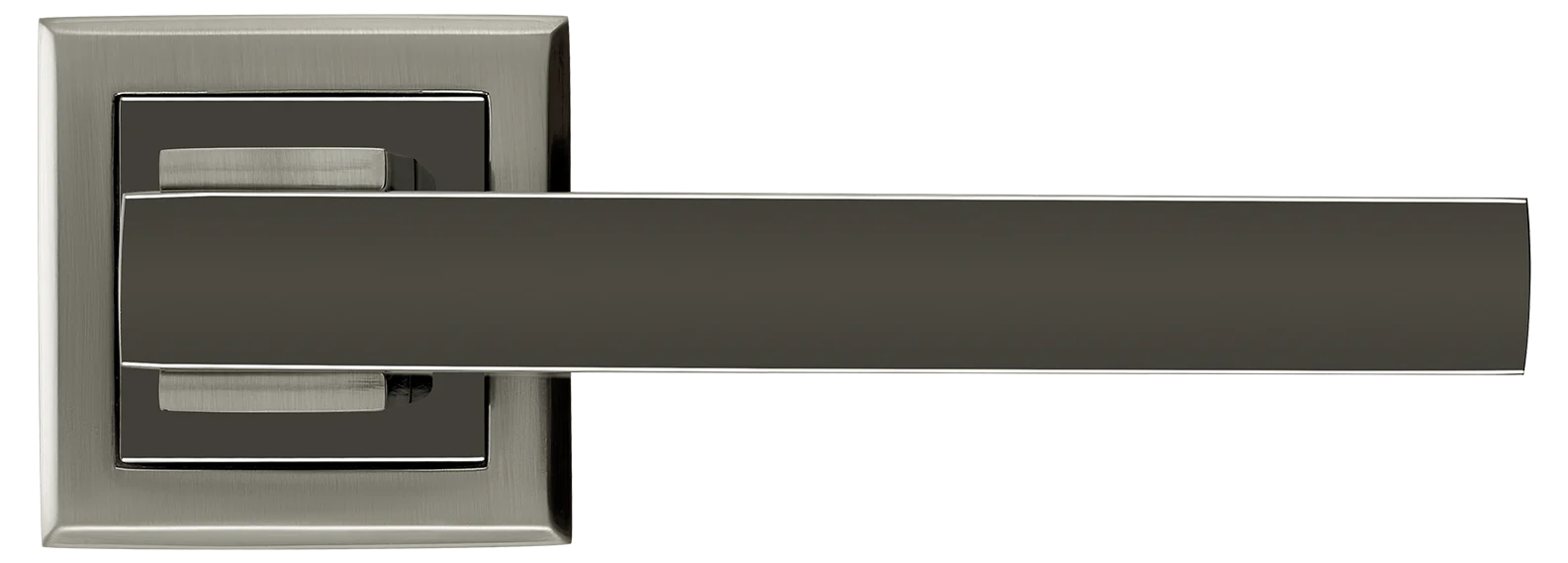 PIQUADRO, ручка дверная MH-37 SN/BN-S, на квадратной накладке, цвет - бел. никель/черн. никель фото купить в Актобе