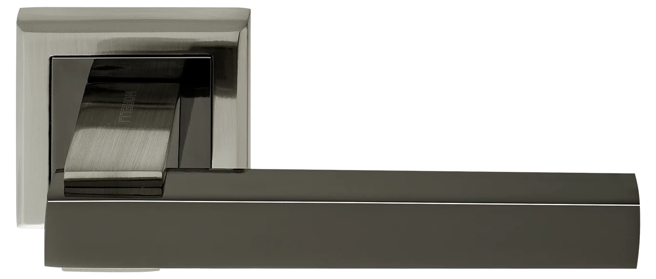 PIQUADRO, ручка дверная MH-37 SN/BN-S, на квадратной накладке, цвет - бел. никель/черн. никель фото купить Актобе (Актюбинск)
