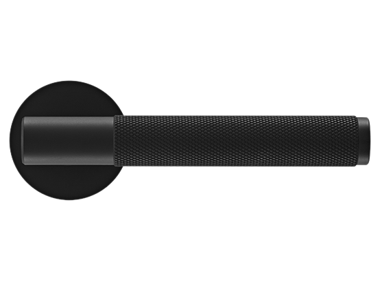 Ручка дверная "AZRIELI" на круглой розетке 6 мм, MH-57-R6T BL, цвет - чёрный фото купить в Актобе