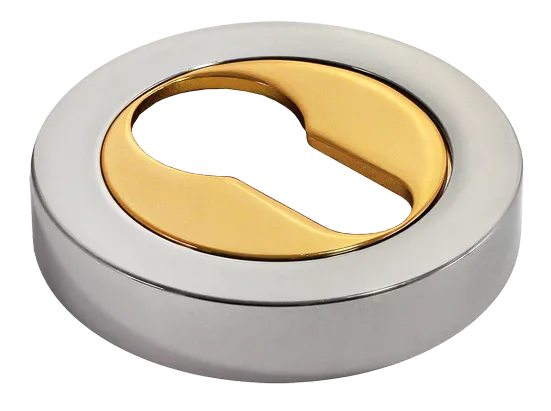 LUX-KH-R2 COT, накладка на евроцилиндр, цвет - глянцевый хром/золото фото купить Актобе (Актюбинск)
