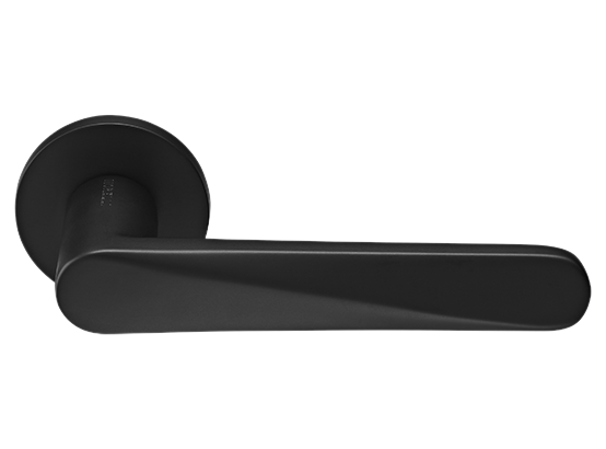 CAYAN - ручка дверная  на круглой розетке 6 мм, MH-58-R6 BL,  цвет - чёрный фото купить Актобе (Актюбинск)