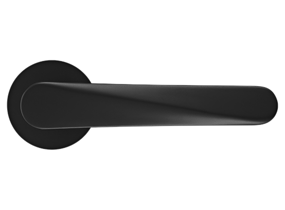 CAYAN - ручка дверная  на круглой розетке 6 мм, MH-58-R6 BL,  цвет - чёрный фото купить в Актобе